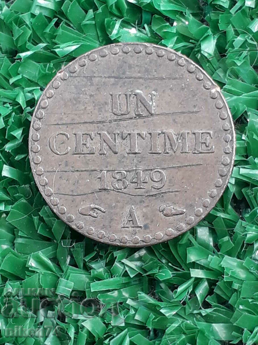 1 сантим 1849г. Франция