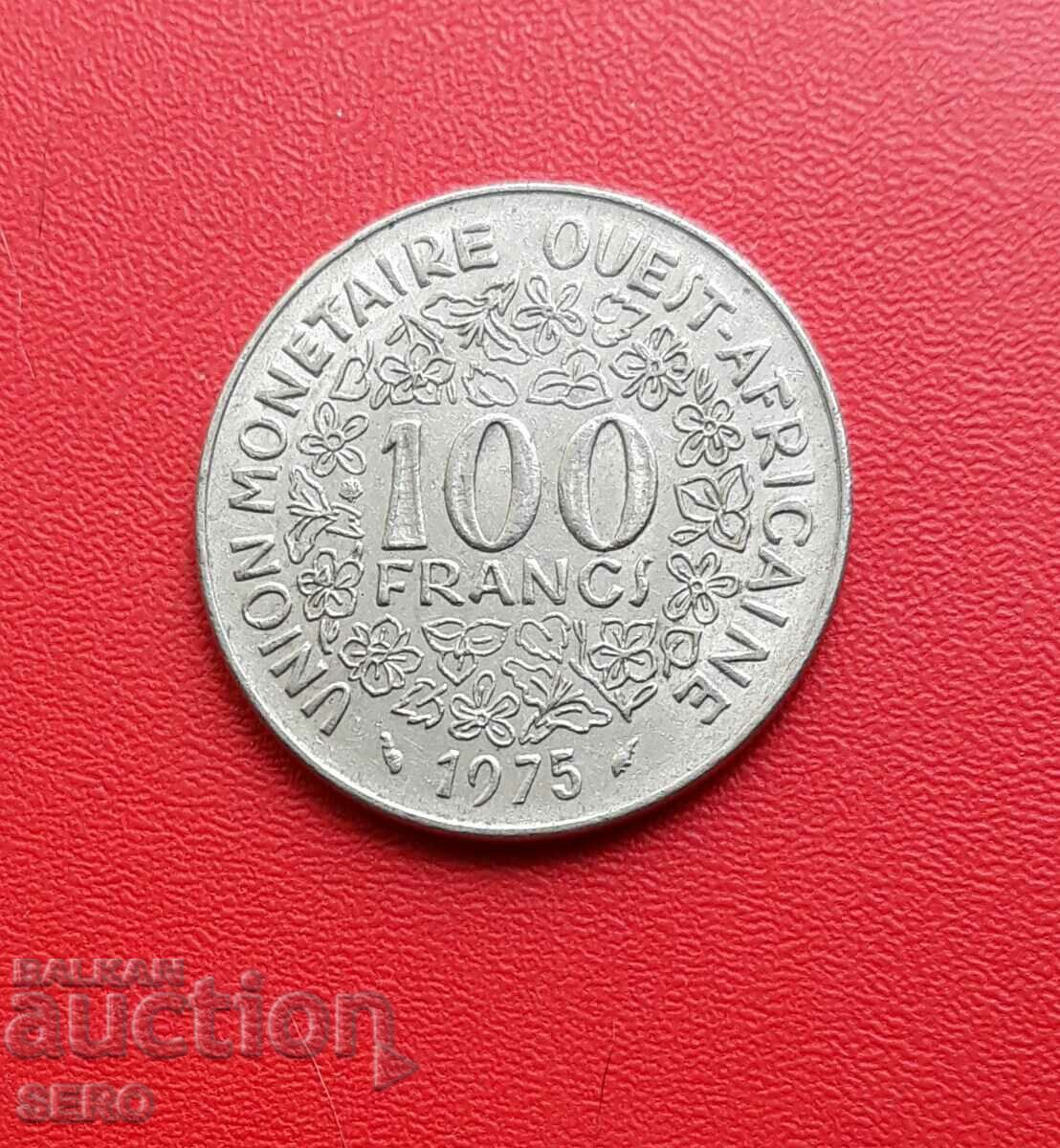 Γαλλική Δυτική Αφρική-100 φράγκα 1975
