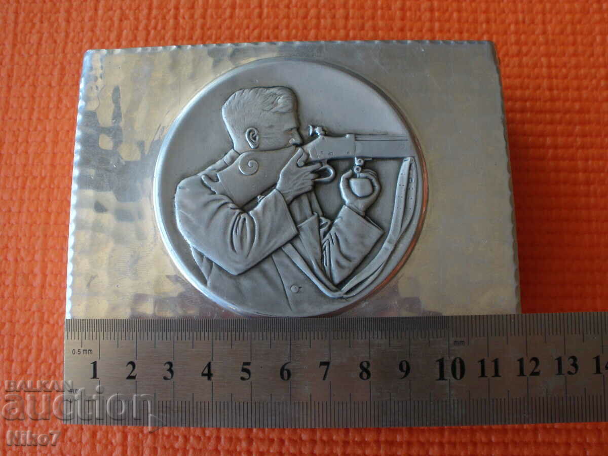 Παλιό, ελβετικό, κουτί από μέταλλο και ξύλο - "Ελεύθερος σκοπευτής". - 7 Παλιό, ελβετικό, κουτί από μέταλλο και ξύλο - "Ελεύθερος σκοπευτής". - 7