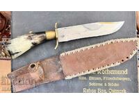 Old Bulgarian Hunting Knife Horn Handle Kania Kostenets