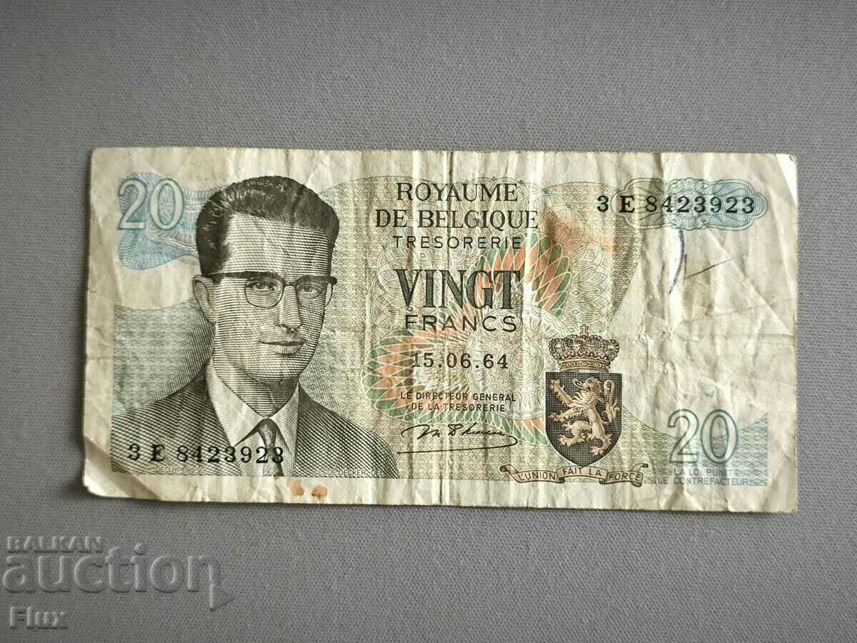 Банкнота - Белгия - 20 франка | 1964г.