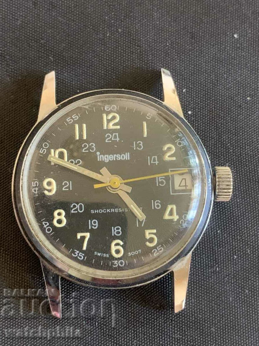 Ingersoll военен тип швейцарски часовник. Рядък модел.