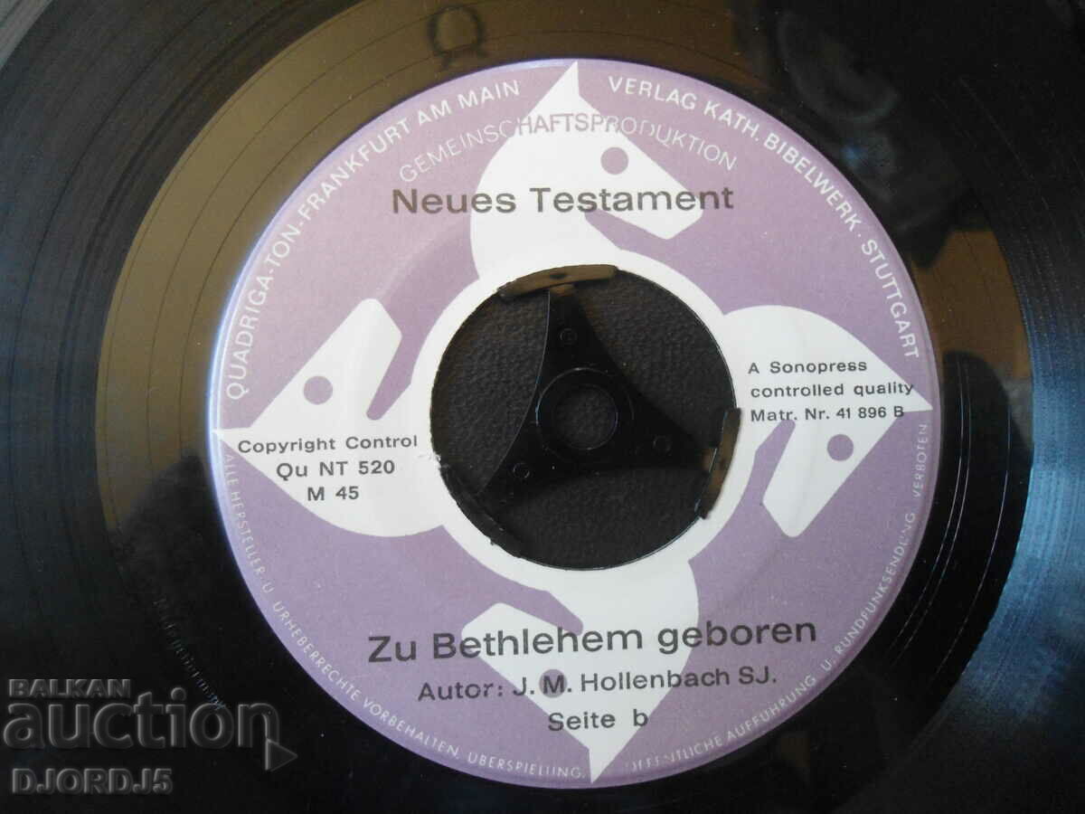 Delivery of Zu Bethlehem geboren, gramophone record, small