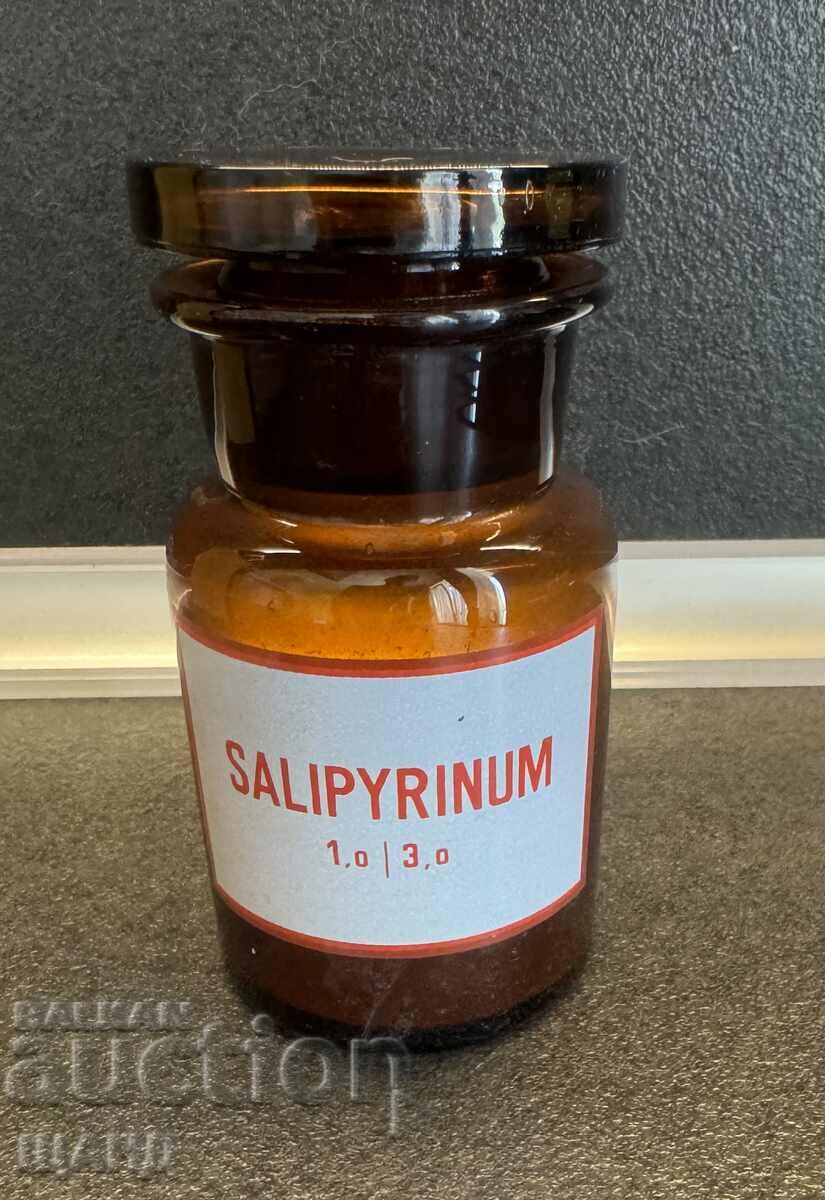 Old Glass Apothecary Bottle Jar Pharmacy SALIPYRINUM