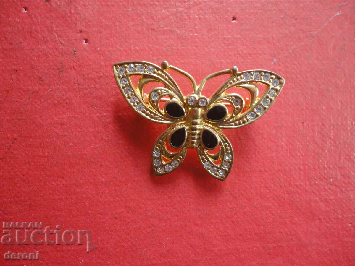 Great gold plated brooch with 40 stones - 6 Great gold plated brooch with 40 stones - 6