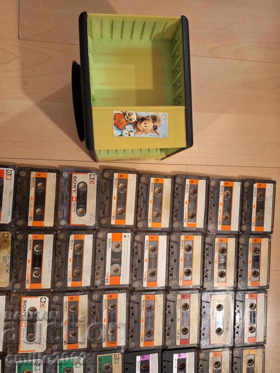 Sony audio cassettes 32pcs in a carousel stand with price 34.00 BGN | € 17.38