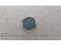 Monedă - BULGARIA - 20 cenți - 1917 - EXCELENT