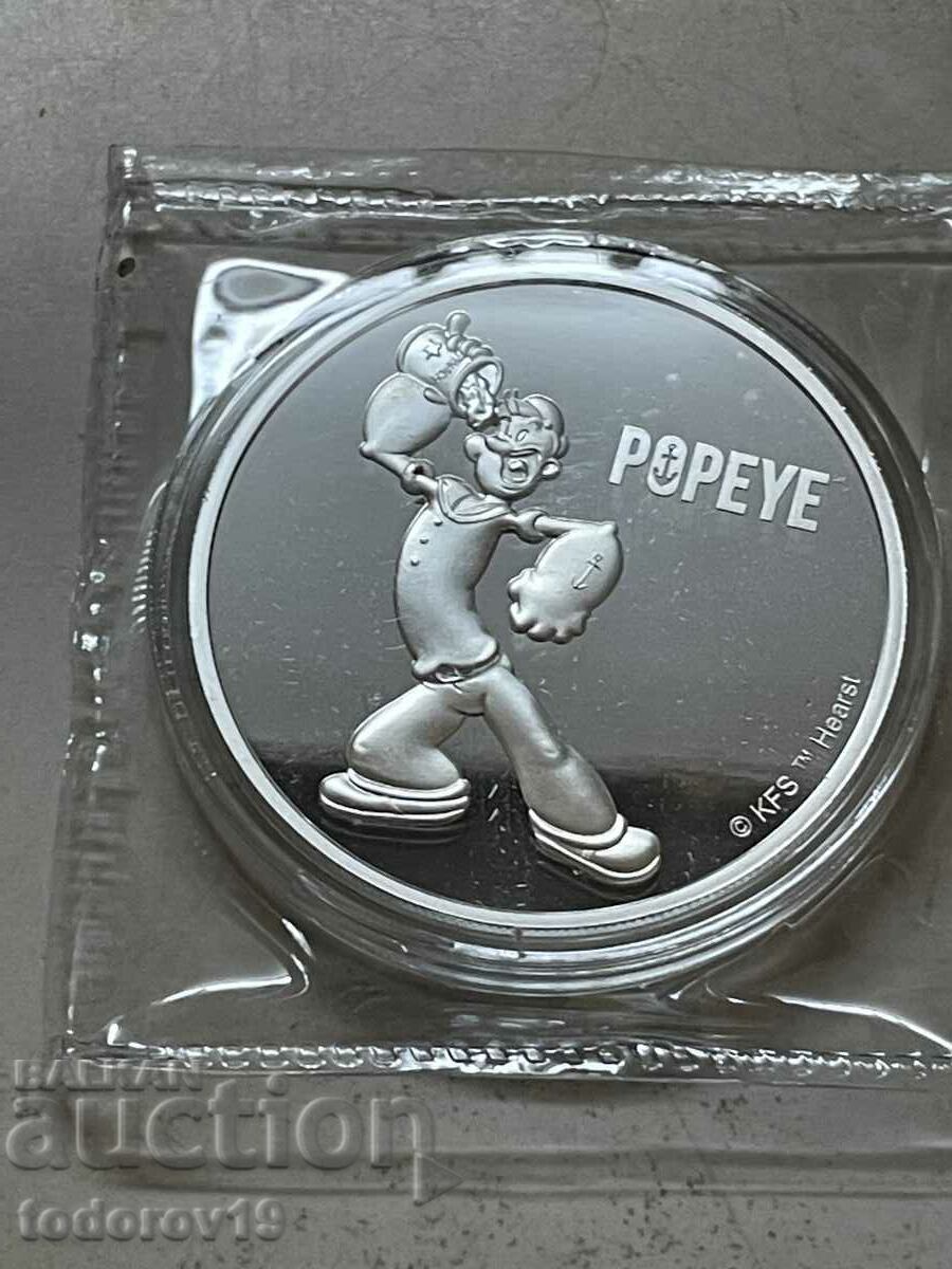 Auction  1 oz. Silver Popeye 2024 - island Fiji