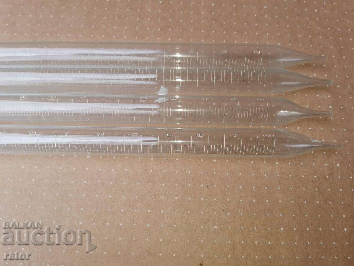 Εργαστηριακά υαλικά. Διαβαθμισμένες πιπέτες MOR - 4 τεμ με τιμή 10.00 BGN | € 5.11