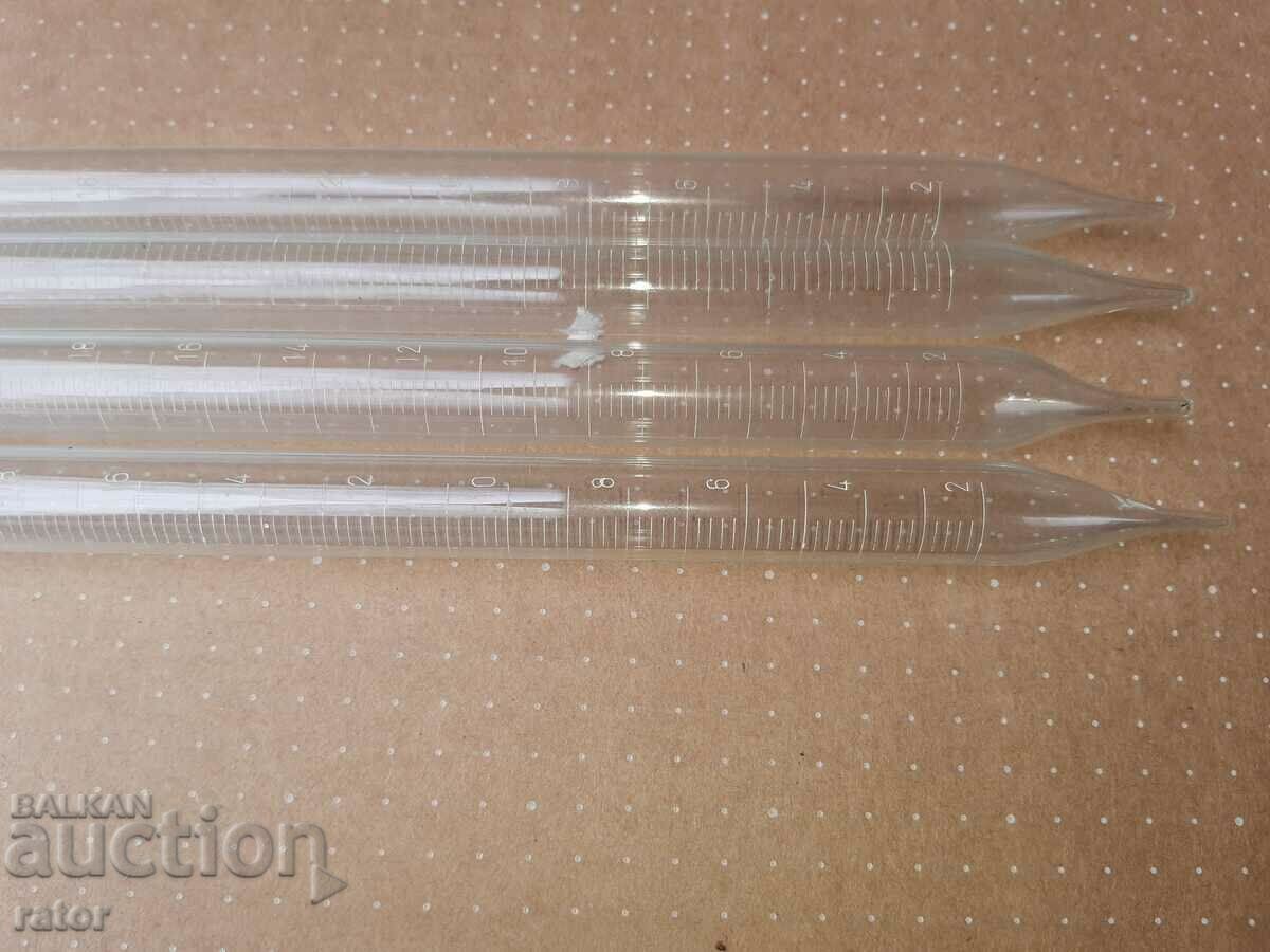 Εργαστηριακά υαλικά. Διαβαθμισμένες πιπέτες MOR - 4 τεμ με τιμή 10.00 BGN | € 5.11 Εργαστηριακά υαλικά. Διαβαθμισμένες πιπέτες MOR - 4 τεμ με τιμή 10.00 BGN | € 5.11