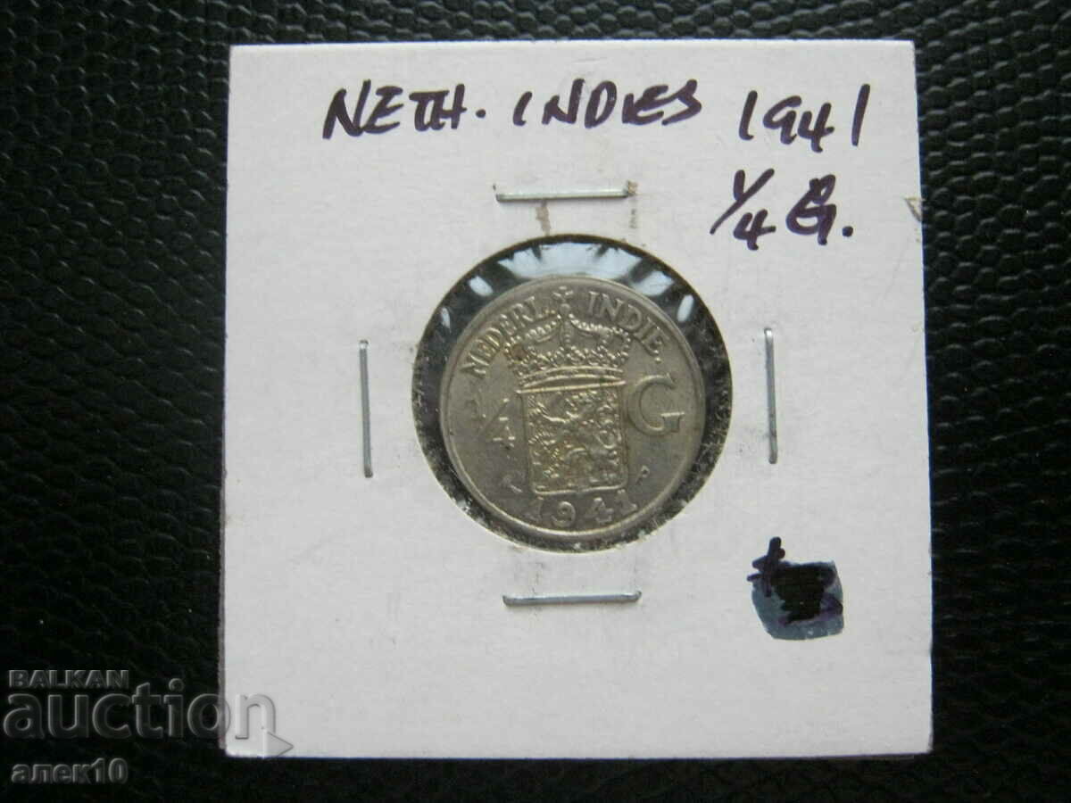 olandeză ext. India 1/4 Gulden 1941
