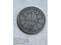 σπάνιο ασημένιο νόμισμα 1 μάρκα Γερμανία ασήμι 1883 Δ