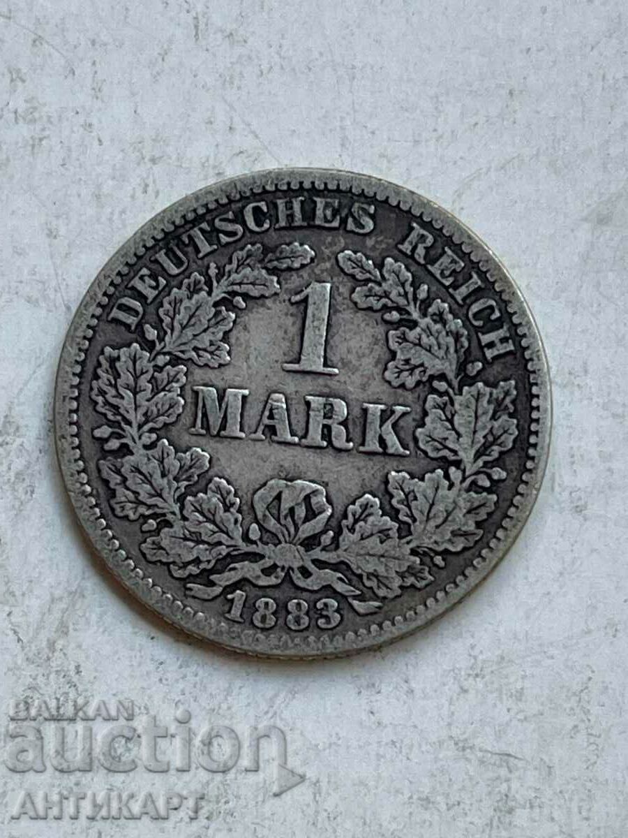 рядка сребърна монета 1 марка Германия сребро 1883 F