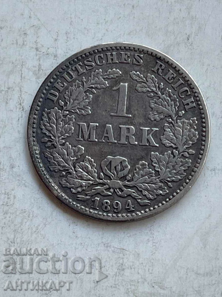 monedă rară de argint 1 marcă Germania argint 1894 F