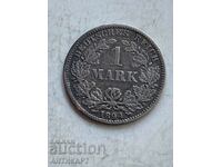 σπάνιο ασημένιο νόμισμα 1 μάρκα Γερμανία ασήμι 1894 F