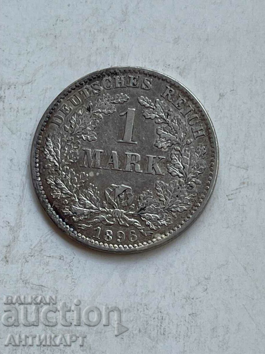 σπάνιο ασημένιο νόμισμα 1 μάρκα Γερμανία ασήμι 1896 Δ