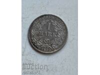 рядка сребърна монета 1 марка Германия сребро 1896 D