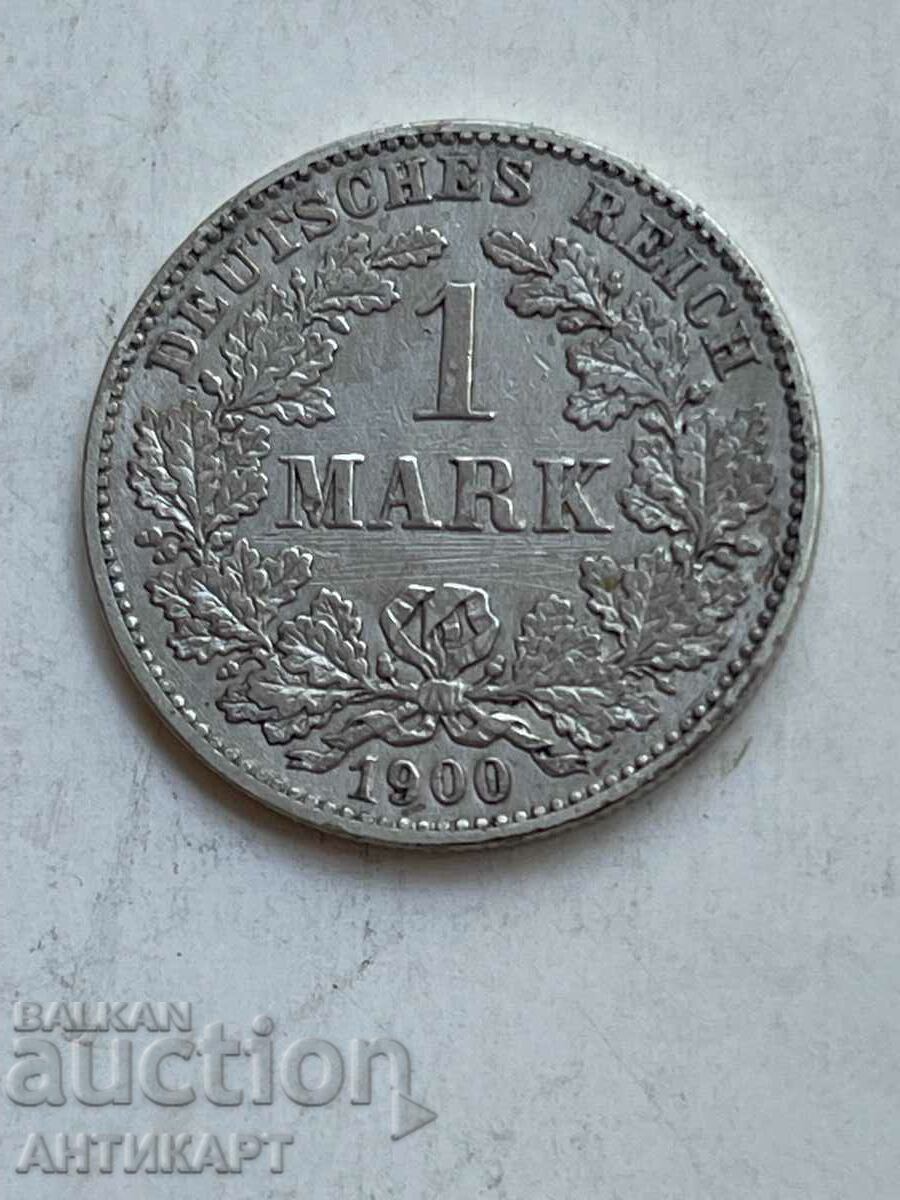 σπάνιο ασημένιο νόμισμα 1 μάρκα Γερμανία ασήμι 1900 G