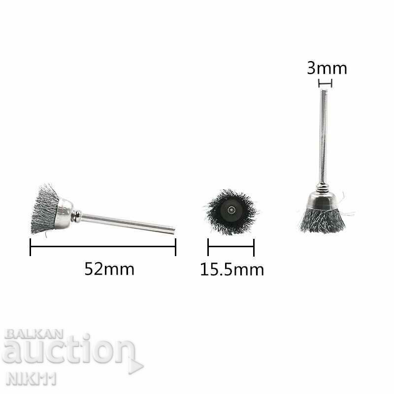 Auction Set of 3 pcs. Metal brushes for Dremel screwdriver multi-sand Auction Set of 3 pcs. Metal brushes for Dremel screwdriver multi-sand