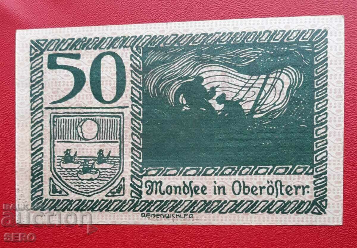 Bancnota-Austria-G.Austria-Mondsee-50 x.1920-verde si maro