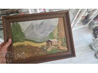 Old landscape oil painting framed signed