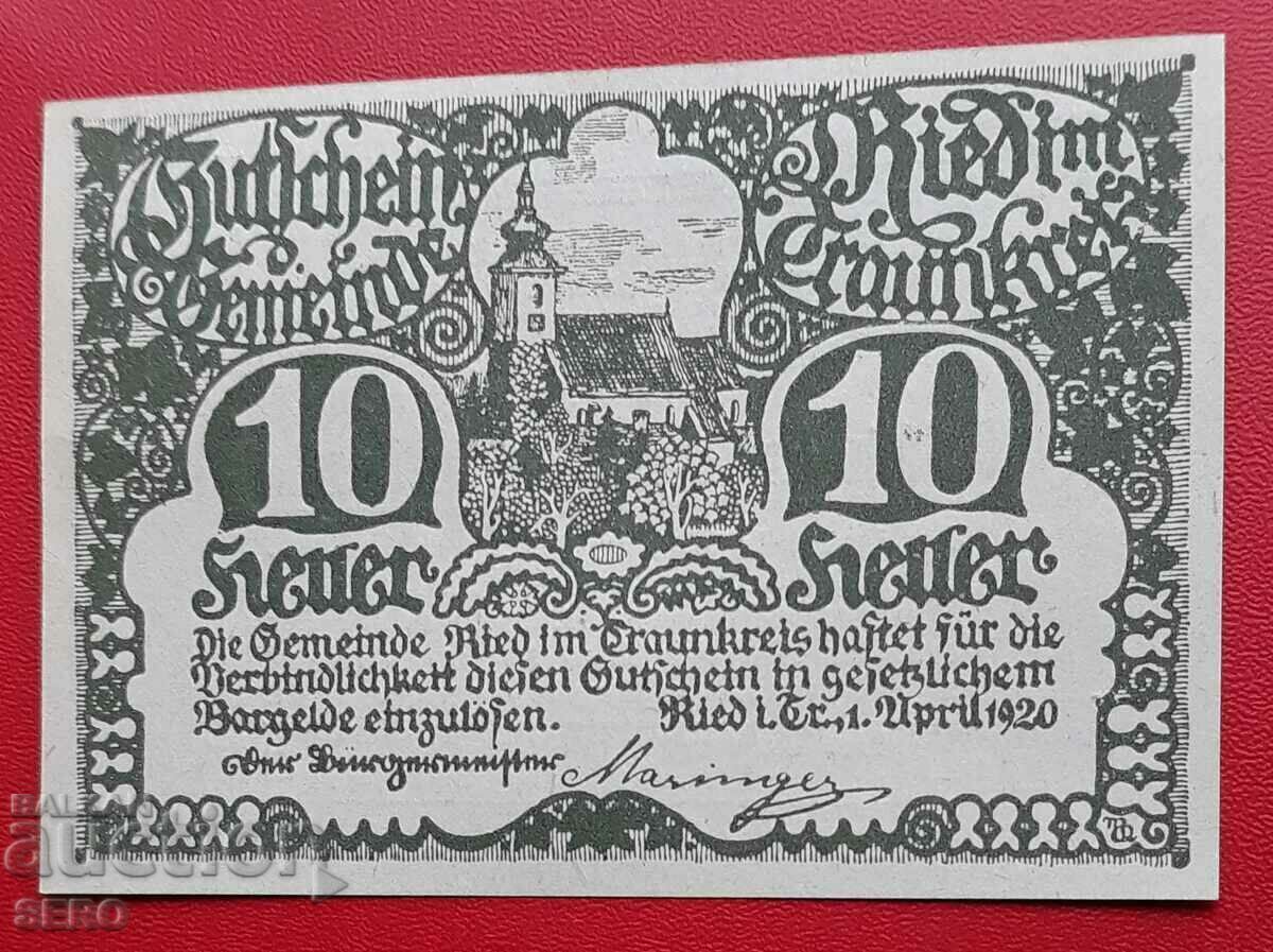 Bancnota-Austria-G.Austria-Reid im Traunkreis-10 Heller 1920
