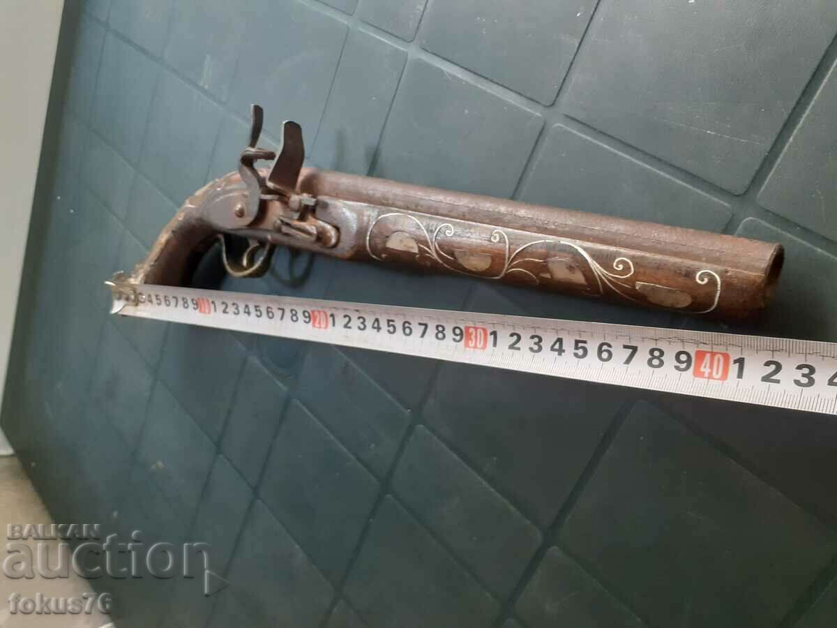 Old flint pishtov with inlays and mother-of-pearl inlays - replica - 7 Old flint pishtov with inlays and mother-of-pearl inlays - replica - 7