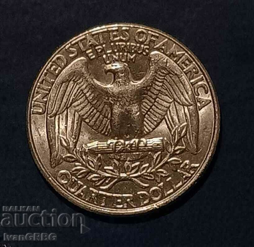 1/4 долар САЩ 1998 САЩ 25 цента 1998 монета - 6 1/4 долар САЩ 1998 САЩ 25 цента 1998 монета - 6