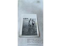 Photo Burgas Two boys in swimsuits on the beach 1968