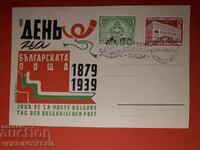 НЕ УПОТРЕБЯВАНА КАРТИЧКА КАРТА ВРАЦА 60г БЪЛГАРСКИ ПОЩИ 1939