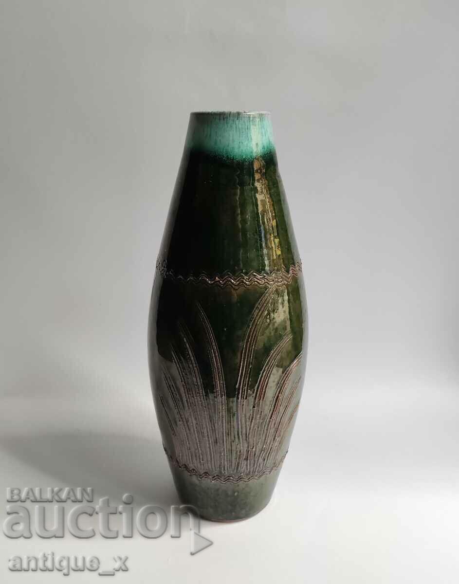 Old Bulgarian modernist author's pottery-vase-with glaze.