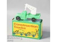 Παλιό Soc πλαστικό παιχνίδι μοντέλο γερανός φορτηγού με κουτί