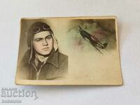 Old military photo aviator