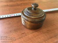 WOODEN LID BOX FOR JEWELRY, BUT MAY ALSO BE SALT, PEPPER OR OTHER
