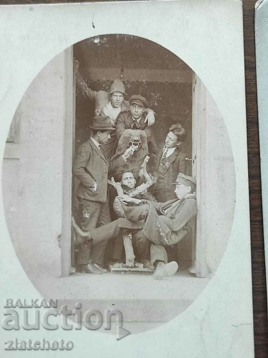 Auction  Lot of two old photos Kingdom of Bulgaria with stuffed bear