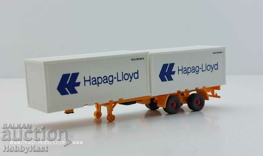 Trailer (Semi-trailer with two containers) Wiking 1/87