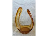Bonbonniere - handmade amber colored glass