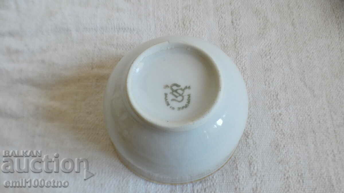 Auction Turkish type coffee cup without a handle, old Bulgarian porcelain Auction Turkish type coffee cup without a handle, old Bulgarian porcelain