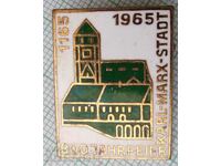 16087 Badge - Karl Marxstadt 1965 Germany - bronze enamel