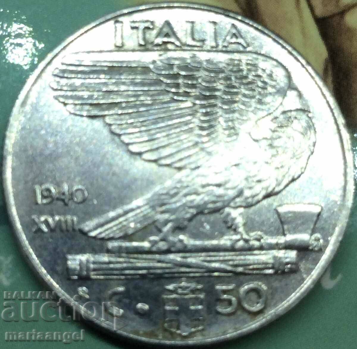 50 чентесими 1940 Италия Орел - фашизм