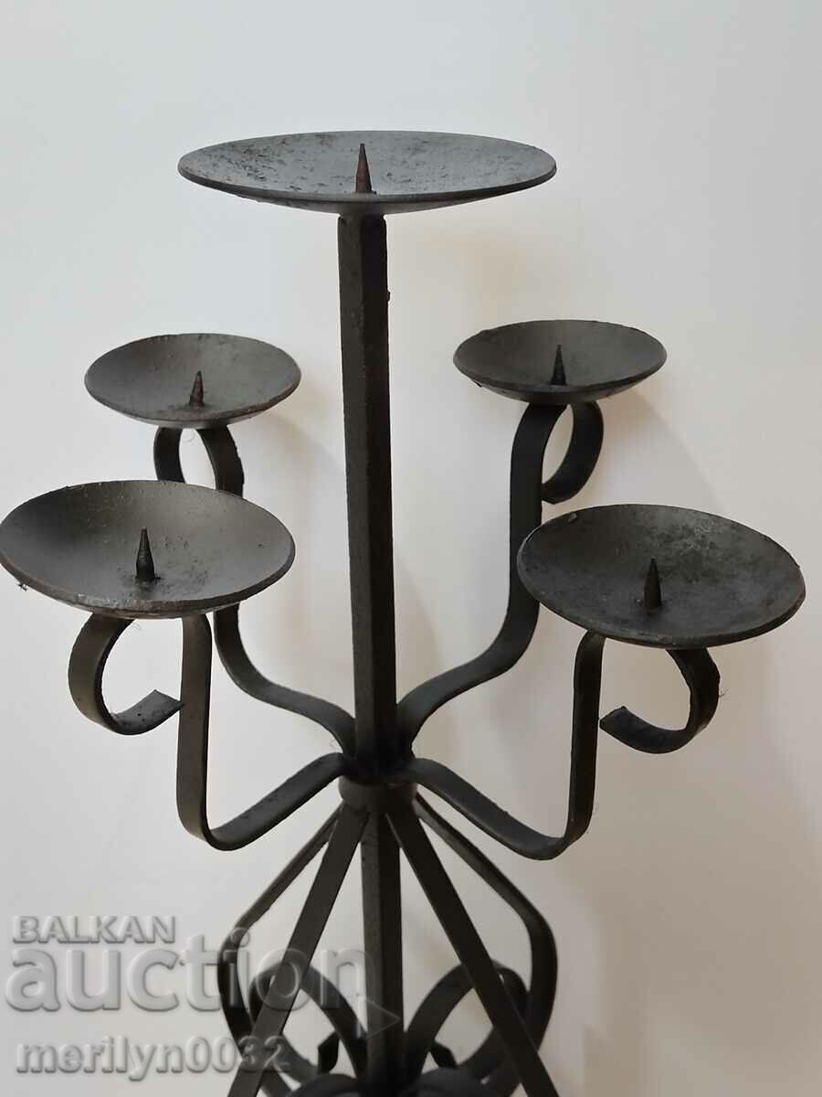 Lampă veche de sfeșnic din fier forjat - 6 Lampă veche de sfeșnic din fier forjat - 6