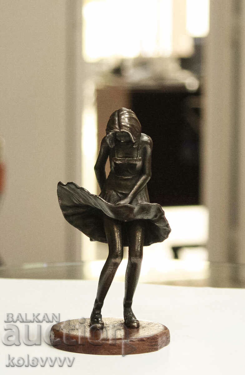 Statuette, souvenir - "The Girl and the Wind". Copper electroplating.