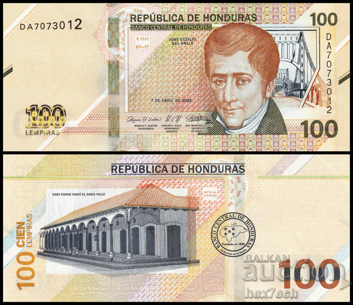❤️ ⭐ Honduras 2022 100 lempira UNC nou ⭐ ❤️