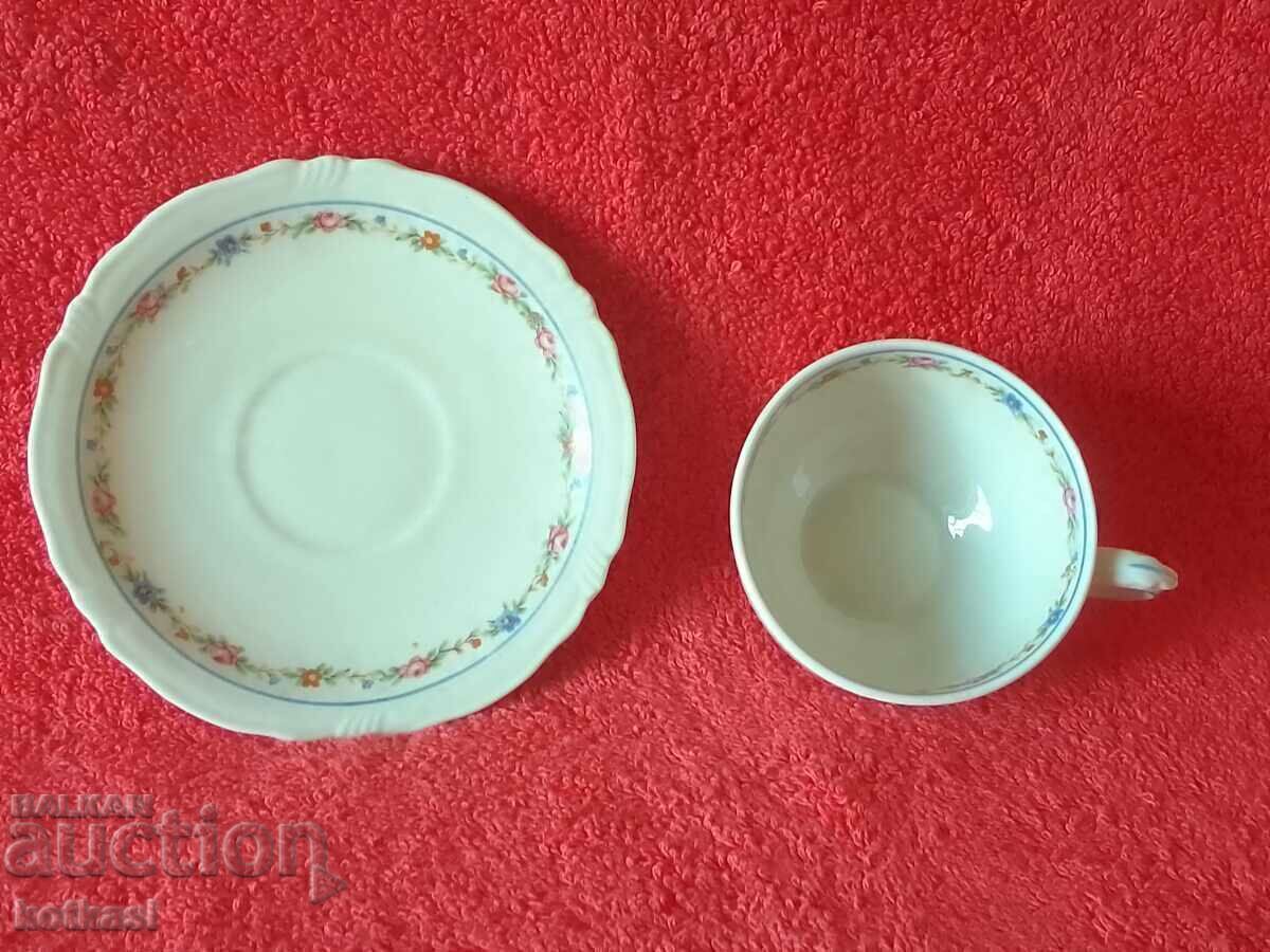 Old porcelain double set Moka cup saucer Bareuther German with price 25.50 BGN | € 13.04 Old porcelain double set Moka cup saucer Bareuther German with price 25.50 BGN | € 13.04
