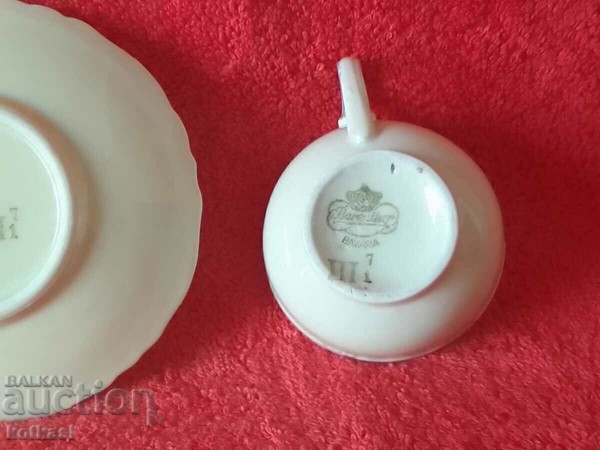 Delivery of Old porcelain double set Moka cup saucer Bareuther German Delivery of Old porcelain double set Moka cup saucer Bareuther German