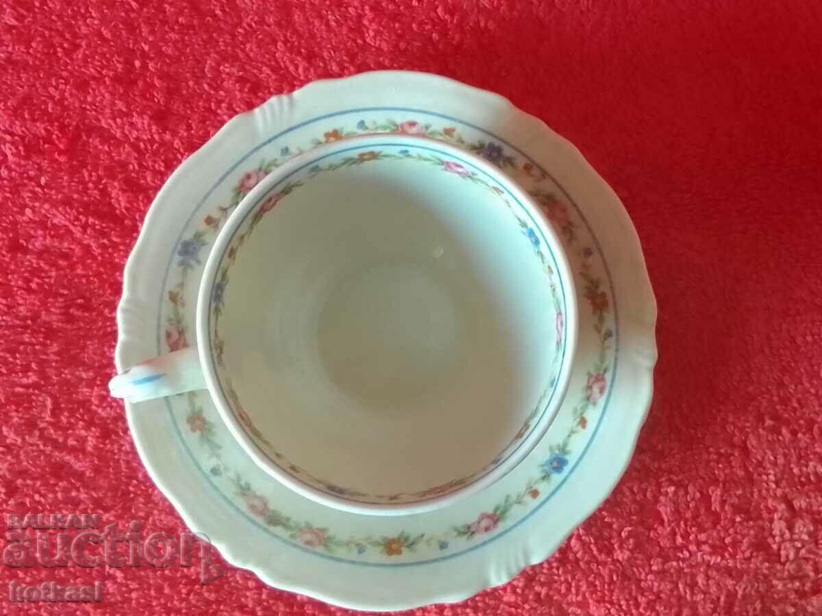 Old porcelain double set Moka cup saucer Bareuther German - 5 Old porcelain double set Moka cup saucer Bareuther German - 5