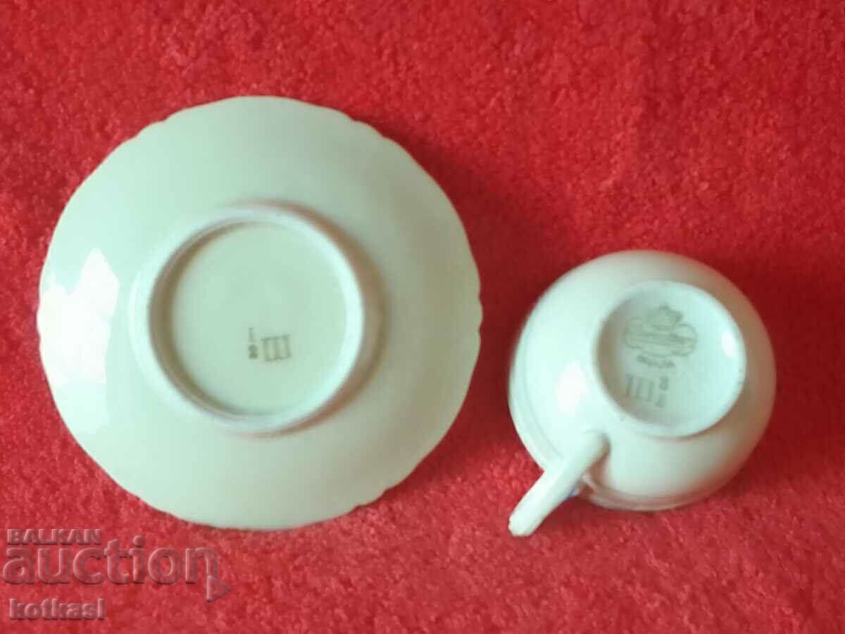 Auction  Old porcelain double set Moka cup saucer Bareuther Germany