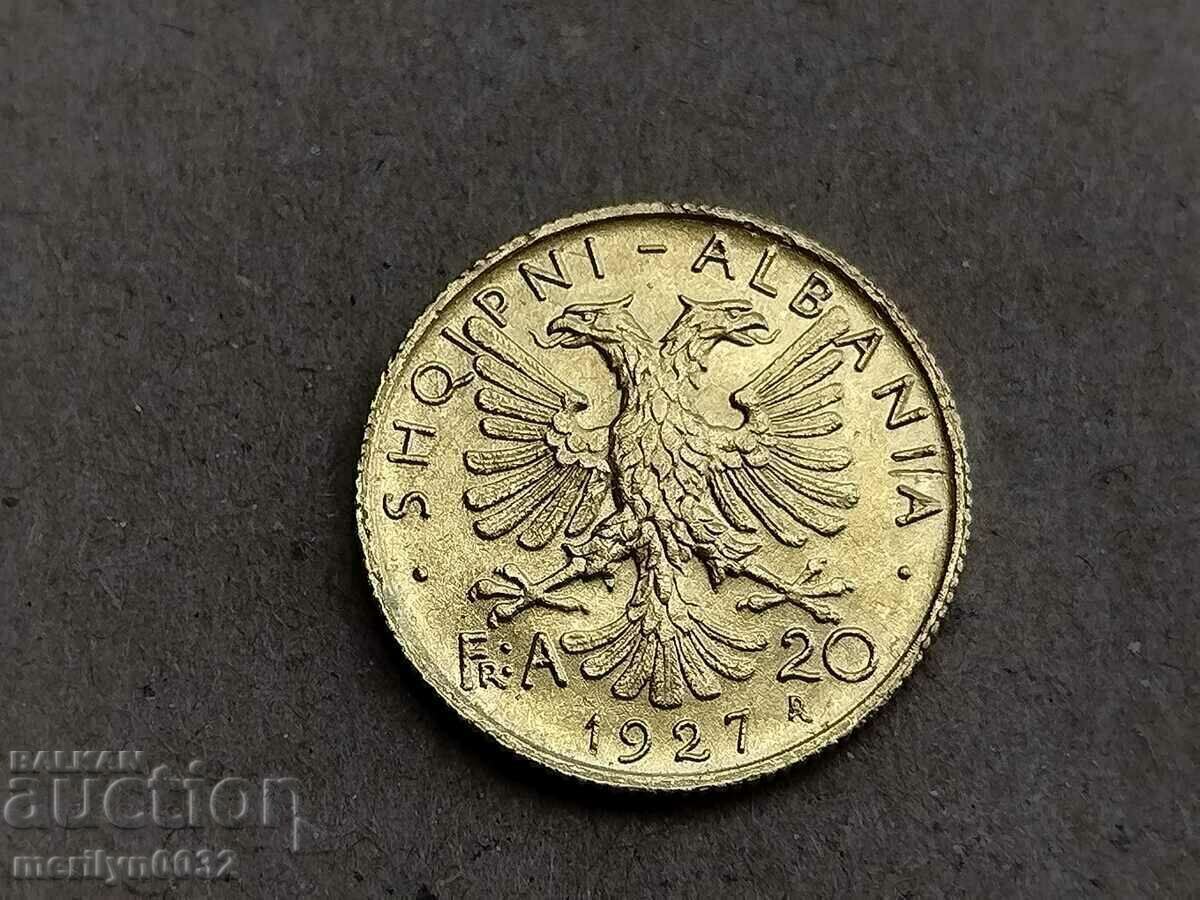 Delivery of 20 francs 1927 Albania Amet Zogu gold 6.45 900/1000