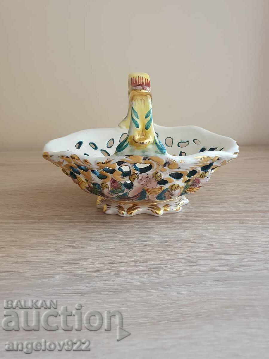 CAPODIMONTE Italian porcelain candy bowl