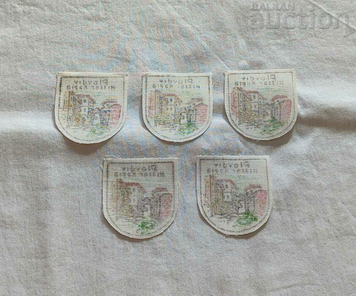PLOVDIV HISAR GATE EMBLEM LOT 5 pieces with price 5.00 BGN | € 2.56 PLOVDIV HISAR GATE EMBLEM LOT 5 pieces with price 5.00 BGN | € 2.56